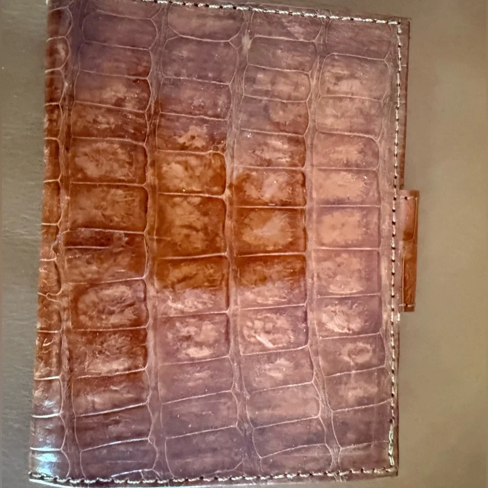 Brown Genuine Crocodile Leather Bifold Wallet